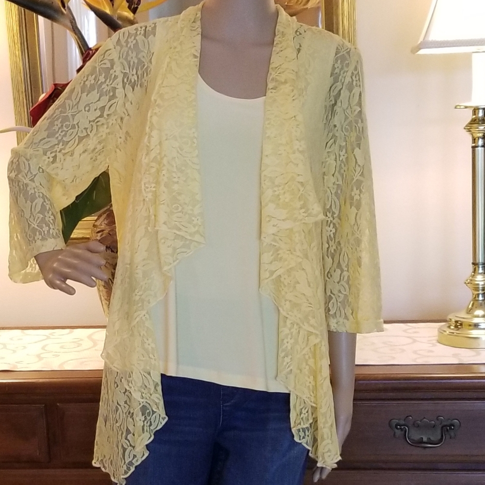 Slinky Brand Lace Cardigan and Knit Tank